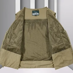 Men's Hiking Vest Hiking Fleece Vest Sleeveless Vest Outdoor Breathable Comfortable Pocket Polyester Black White Army Green Hunting Fishing Climbing