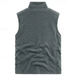 Men's Hiking Vest Hiking Fleece Vest Sleeveless Vest Outdoor Thermal Warm Fleece Lining Comfortable Winter Multiple Pockets Polyester Black Army Green Dark Blue Hunting Fishing Climbing