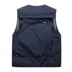 Men's Hiking Vest Hiking Fleece Vest Sleeveless Vest Outdoor Breathable Comfortable Pocket Polyester Dark Grey Black Yellow Hunting Fishing Climbing
