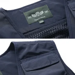 Men's Hiking Vest Hiking Fleece Vest Sleeveless Vest Outdoor Breathable Comfortable Pocket Polyester Dark Grey Black Yellow Hunting Fishing Climbing