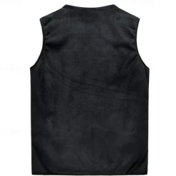 Men's Hiking Vest Hiking Fleece Vest Sleeveless Vest Outdoor Thermal Warm Fleece Lining Comfortable Winter Pocket Polyester Black Grey Hunting Fishing Climbing