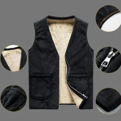 Men's Hiking Vest Hiking Fleece Vest Sleeveless Vest Outdoor Thermal Warm Fleece Lining Comfortable Winter Pocket Polyester Black Grey Hunting Fishing Climbing