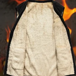 Men's Hiking Vest Hiking Fleece Vest Sleeveless Vest Outdoor Thermal Warm Fleece Lining Comfortable Winter Pocket Polyester Black Grey Hunting Fishing Climbing