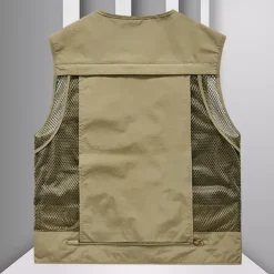 Men's Hiking Vest Hiking Fleece Vest Sleeveless Vest Outdoor Breathable Comfortable Pocket Nylon Black Army Green Red Hunting Fishing Climbing