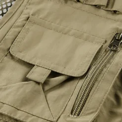 Men's Hiking Vest Hiking Fleece Vest Sleeveless Vest Outdoor Breathable Comfortable Pocket Nylon Black Army Green Red Hunting Fishing Climbing