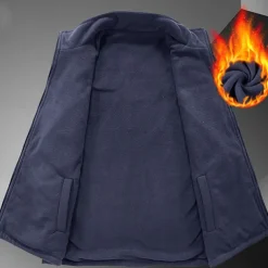 Men's Hiking Vest Hiking Fleece Vest Sleeveless Vest Outdoor Thermal Warm Fleece Lining Comfortable Winter Pocket Multiple Pockets Terylene Army Green Khaki Dark Blue Hunting Fishing Climbing