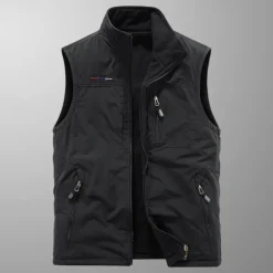 Men's Hiking Vest Hiking Fleece Vest Sleeveless Vest Outdoor Thermal Warm Fleece Lining Comfortable Winter Pocket Polyester Black Army Green Khaki Hunting Fishing Climbing