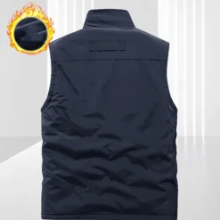 Men's Hiking Vest Hiking Fleece Vest Sleeveless Vest Outdoor Thermal Warm Fleece Lining Comfortable Winter Pocket Polyester Black Army Green Khaki Hunting Fishing Climbing