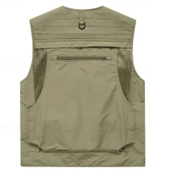 Men's Hiking Vest Hiking Fleece Vest Sleeveless Vest Outdoor Breathable Comfortable Multiple Pockets Polyester Black Army Green Red Hunting Fishing Climbing