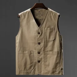 Men's Hiking Vest Top Outdoor Breathable Quick Dry Lightweight Multi Pockets Summer ArmyGreen Black khaki Hunting Camping / Hiking / Caving