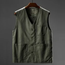 Men's Hiking Vest Top Outdoor Breathable Quick Dry Lightweight Multi Pockets Summer ArmyGreen Black khaki Hunting Camping / Hiking / Caving
