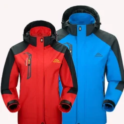 Men's Hiking Windbreaker Outdoor Waterproof Windproof Breathable Quick Dry Hiking Outfits Hiking Clothes Summer Spring Top Ski / Snowboard Fishing Climbing Male denim blue Male red Male Royal Blue