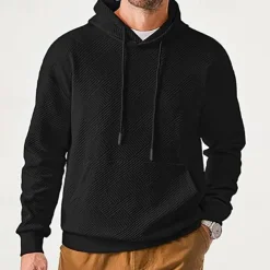 Men's Hoodie Apricot Black Hooded Plain Jacquard Pocket Sports & Outdoor Daily Holiday Polyester Streetwear Basic Casual Summer Spring Clothing Apparel Hoodies Sweatshirts