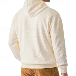 Men's Hoodie Apricot Black Hooded Plain Jacquard Pocket Sports & Outdoor Daily Holiday Polyester Streetwear Basic Casual Summer Spring Clothing Apparel Hoodies Sweatshirts