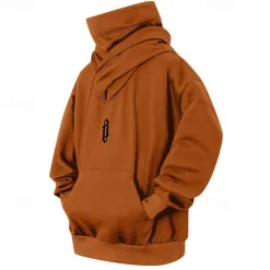 Men's Hoodie Apricot Wine Brown Light Grey Hooded Plain Pocket Sports & Outdoor Daily Holiday Streetwear Basic Casual Spring & Fall Clothing Apparel Hoodies Sweatshirts