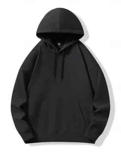 Men's Hoodie Black White Hooded Plain Sports & Outdoor Daily Holiday Cotton Streetwear Cool Casual Spring & Fall Clothing Apparel Hoodies Sweatshirts Long Sleeve