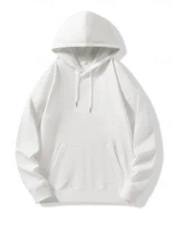 Men's Hoodie Black White Hooded Plain Sports & Outdoor Daily Holiday Cotton Streetwear Cool Casual Spring & Fall Clothing Apparel Hoodies Sweatshirts Long Sleeve