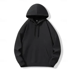 Men's Hoodie Black White Navy Blue Hooded Plain Pocket Christmas Gifts Work Sports & Outdoor Active Cool Basic Fall Winter Clothing Apparel Hoodies Sweatshirts Long Sleeve