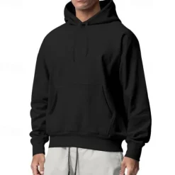 Men's Hoodie Black White Pink Light Grey Dark Gray Hooded Plain Pocket Sports & Outdoor Daily Holiday Streetwear Basic Casual Spring & Fall Clothing Apparel Hoodies Sweatshirts