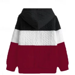 Men's Hoodie Black Wine Orange Light Grey Hooded Color Block Jacquard Patchwork Ribbed Textured Sports & Outdoor Daily Holiday Polyester Textured Streetwear Basic Casual Fall & Winter Clothing Apparel