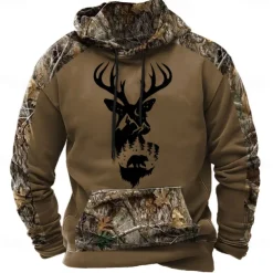Men's Hoodie Brown 2# Brown 3# Brown Hooded Camouflage Camo / Camouflage 3D Print Cool Fall Winter Clothing Apparel Hoodies Sweatshirts