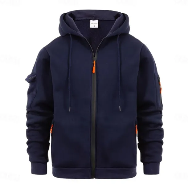Men's Hoodie Full Zip Hoodie Tactical Hoodie Black Navy Blue Blue Khaki Dark Gray Hooded Plain Sports & Outdoor Daily Holiday Streetwear Cool Casual Winter Spring & Fall Clothing Apparel Hoodies
