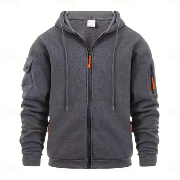 Men's Hoodie Full Zip Hoodie Tactical Hoodie Black Navy Blue Blue Khaki Dark Gray Hooded Plain Sports & Outdoor Daily Holiday Streetwear Cool Casual Winter Spring & Fall Clothing Apparel Hoodies