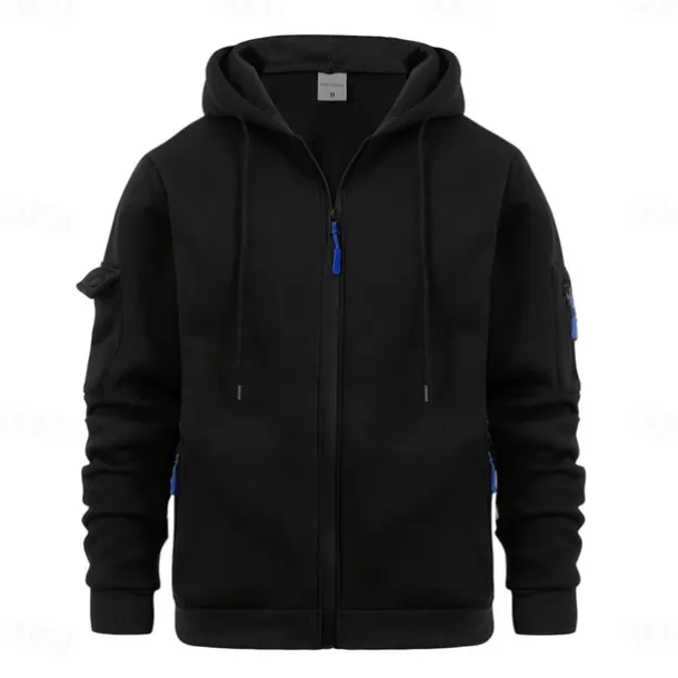 Men's Hoodie Full Zip Hoodie Tactical Hoodie Black Navy Blue Blue Khaki Dark Gray Hooded Plain Sports & Outdoor Daily Holiday Streetwear Cool Casual Winter Spring & Fall Clothing Apparel Hoodies