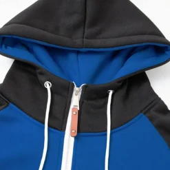 Men's Hoodie Hoodie Jacket Patchwork Full Zip Long Sleeve Hoodie Casual Athleisure Fall Breathable Quick Dry Soft Gym Workout Running Walking Sportswear Activewear Graphic Dark Grey Wine Red Black