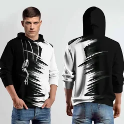 Men's Hoodie Hoodies Sweatshirt Fashion Daily Long Sleeve Hooded Vacation Streetwear White Printing Winter Spring & Fall Designer