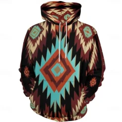 Men's Hoodie Hoodies Sweatshirt Fashion Daily Long Sleeve Hooded Vacation Streetwear Light Brown Printing Winter Spring & Fall Designer