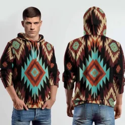 Men's Hoodie Hoodies Sweatshirt Fashion Daily Long Sleeve Hooded Vacation Streetwear Light Brown Printing Winter Spring & Fall Designer