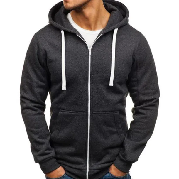 Men's Hoodie Jacket Full Zip Hoodie Solid Color Sport Athleisure Top Long Sleeve Breathable Soft Comfortable Everyday Use Outdoor Casual Athleisure Daily Activewear