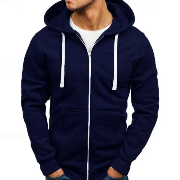 Men's Hoodie Jacket Full Zip Hoodie Solid Color Sport Athleisure Top Long Sleeve Breathable Soft Comfortable Everyday Use Outdoor Casual Athleisure Daily Activewear