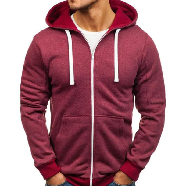 Men's Hoodie Jacket Full Zip Hoodie Solid Color Sport Athleisure Top Long Sleeve Breathable Soft Comfortable Everyday Use Outdoor Casual Athleisure Daily Activewear