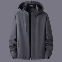 Men's Hoodie Jacket Hiking Jacket Rain Jacket Outdoor Waterproof Breathable Quick Dry Jacket Single Slider Camping / Hiking / Caving Dark Grey Black Dark Green Beige