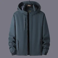 Men's Hoodie Jacket Hiking Jacket Rain Jacket Outdoor Waterproof Breathable Quick Dry Jacket Single Slider Camping / Hiking / Caving Dark Grey Black Dark Green Beige