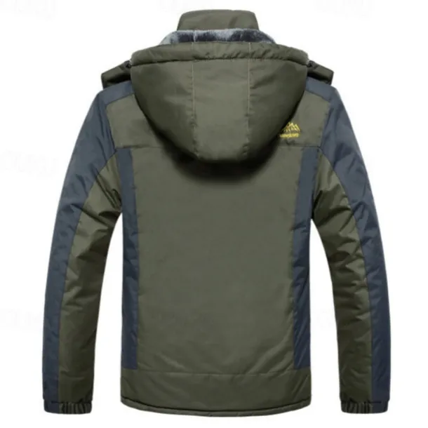 Men's Hoodie Jacket Ski Jacket Hiking Fleece Jacket Winter Outdoor Thermal Warm Fleece Lining Waterproof Windproof Outerwear Windbreaker Softshell Jacket Coat Skiing Ski Snowboard Fishing Black