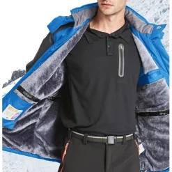 Men's Hoodie Jacket Ski Jacket Hiking Fleece Jacket Winter Outdoor Thermal Warm Fleece Lining Waterproof Windproof Outerwear Windbreaker Softshell Jacket Coat Skiing Ski Snowboard Fishing Black