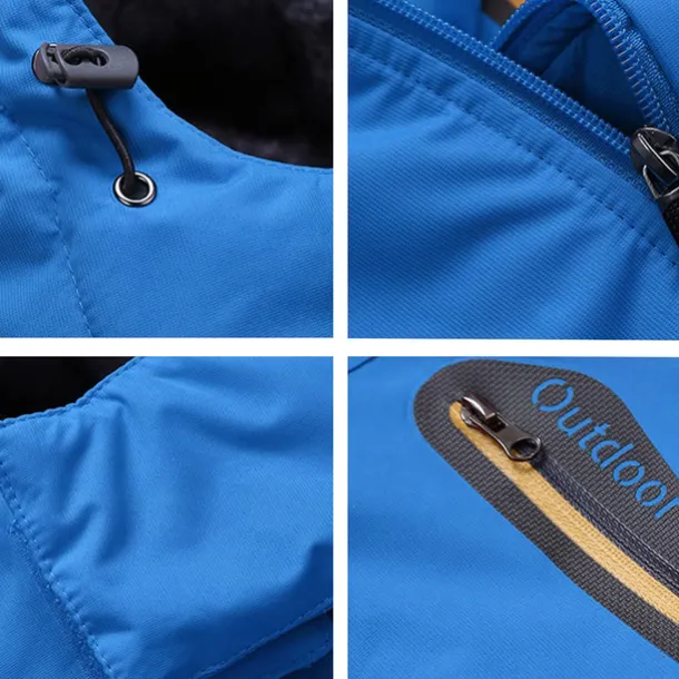 Men's Hoodie Jacket Ski Jacket Hiking Fleece Jacket Winter Outdoor Thermal Warm Fleece Lining Waterproof Windproof Outerwear Windbreaker Softshell Jacket Coat Skiing Ski Snowboard Fishing Black