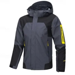 Men's Hoodie Jacket Softshell Jacket Hiking Jacket Outdoor Color Block Windproof Water Resistant Windbreaker Jacket Traveling Black Blue Beige Grey