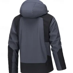 Men's Hoodie Jacket Softshell Jacket Hiking Jacket Outdoor Color Block Windproof Water Resistant Windbreaker Jacket Traveling Black Blue Beige Grey