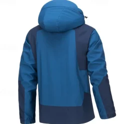 Men's Hoodie Jacket Softshell Jacket Hiking Jacket Outdoor Color Block Windproof Water Resistant Windbreaker Jacket Traveling Black Blue Beige Grey