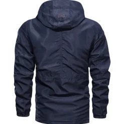 Men's Hoodie Jacket Waterproof Hiking Jacket Rain Jacket Winter Outdoor Thermal Warm Waterproof Windproof Multi-Pockets Outerwear Raincoat Coat Fishing Climbing Beach Black khaki Army Green