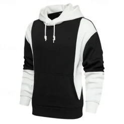 Men's Hoodie Pullover Hoodie Sweatshirt Black And White Red & Black White + Light Grey Hooded Color Block Pocket Color Block Sports & Outdoor Daily Holiday Streetwear Cool Sportswear Spring & Fall