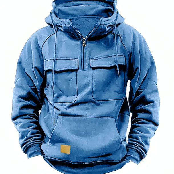 Men's Hoodie Quarter Zip Hoodie Tactical Hoodie Tactical Wine Red Black Wine Army Green Navy Blue Hooded Plain Tactical Sports & Outdoor Daily Streetwear Cool Casual Spring & Fall Clothing Apparel