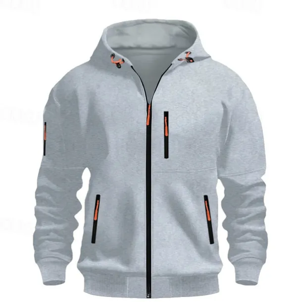 Men's Hoodie Sweatshirt Full Zip Hoodie Black Wine Army Green Navy Blue Blue Hooded Plain Pocket Sports & Outdoor Daily Holiday Polyester Streetwear Basic Casual Spring & Fall Clothing Apparel