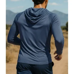 Men's Hoodie Sweatshirt Pocket Long Sleeve Top Athleisure Fall Breathable Quick Dry Lightweight Tennis Golf Running Sportswear Activewear Solid Colored Navy Black White