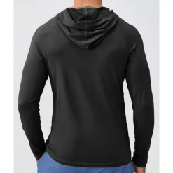 Men's Hoodie Sweatshirt Pocket Long Sleeve Top Athleisure Fall Breathable Quick Dry Lightweight Tennis Golf Running Sportswear Activewear Solid Colored Navy Black White