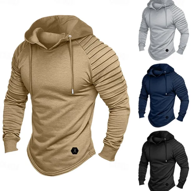 Men's Hoodie Tactical Black White Wine Army Green Khaki Hooded Plain Sports & Outdoor Daily Holiday Polyester Streetwear Cool Casual Cross-Seasons Fall & Winter Clothing Apparel Hoodies Sweatshirts